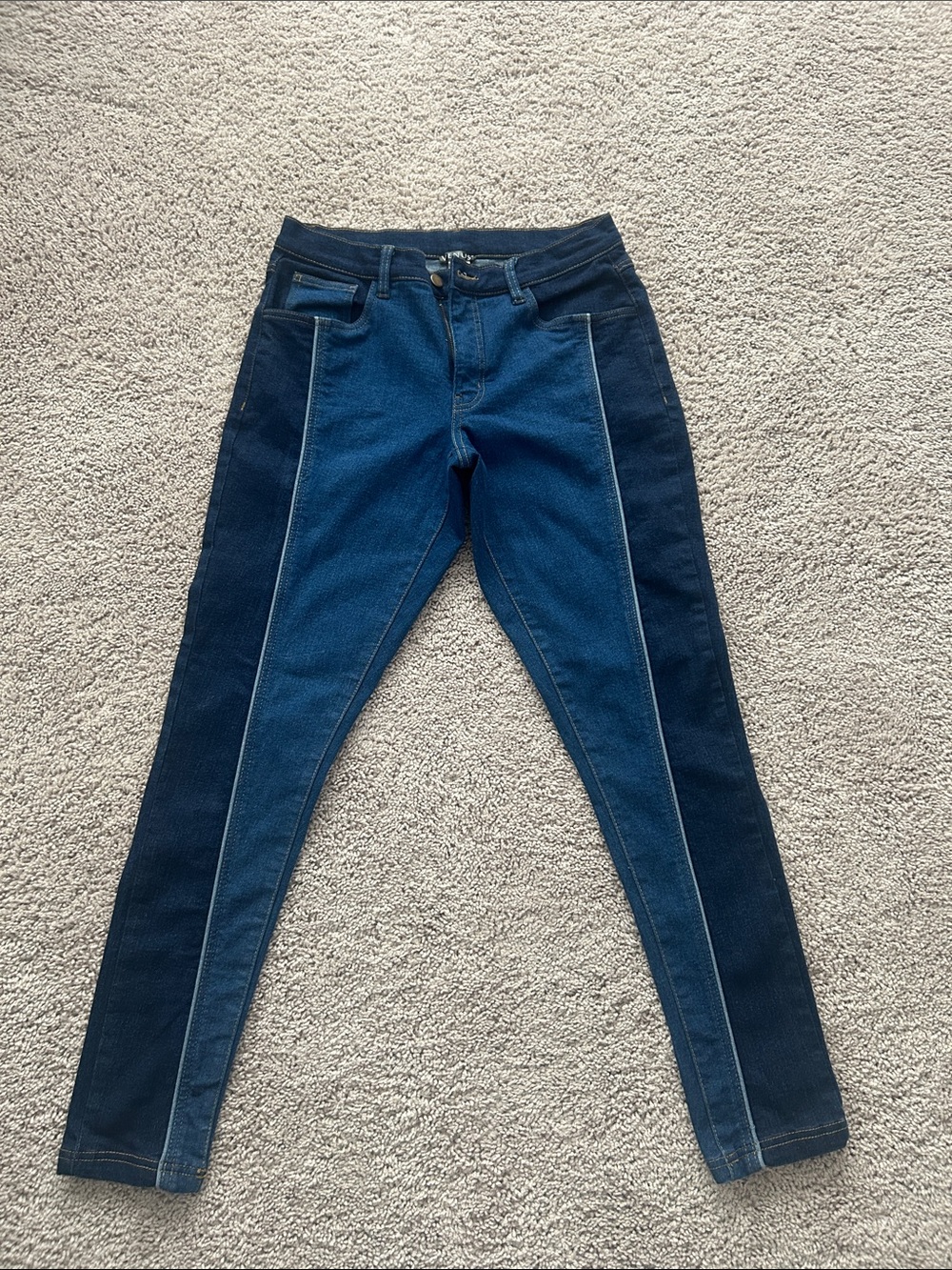 VENUS Two-Tone Blue Skinny Jeans